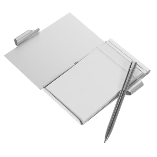 LOEFLIFA アルミ合製ポケットノートパッド ペン付き ミニ携帯用メモ帳 使いやすい切り取り式 学校 オフィス向け実用的なリマインダー記録用