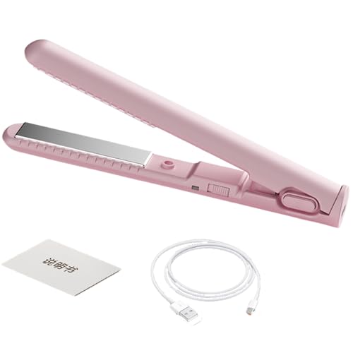 Alisador de pelo de viaje, rizador portátil inalámbrico, varita rizadora 2 en 1 recargable por USB, herramienta de peinado compacta para mujeres y niñas, ideal para viajes, hogar, 6.7 x 0.8 x 0.86