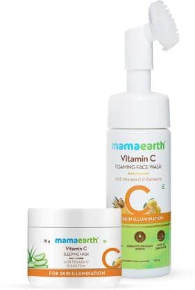 Mamaearth Vitamin C Glowing Skin Combo Vitamin C Foaming Face Wash (150 ml) + Vitamin C Sleeping Face Mask (15 g) (2 Items in the set)-image-5