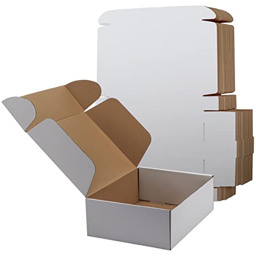 Image of RLAVBL 12x9x4 Inches Shipping Boxes Set of 20, White Small Corrugated Cardboard Box, Mailer Boxes for Packing Small Business