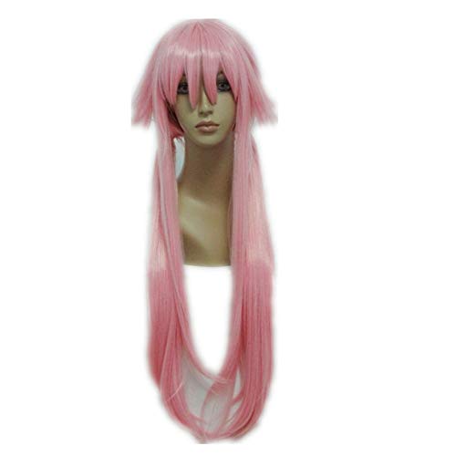 COSPLAZA Cosplay disfraz Wigs Peluca 100u00a0cm larga duro Pink Rosa The Future Diary Gasai Yuno Party Cabello