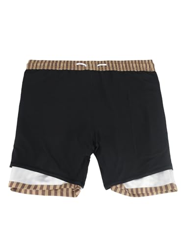 2 in 1 Men's Hawaii Print Swim Trunks with Compression Liner 5" Bathing Suits Quick Dry Shorts with Pockets2