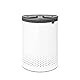 Brabantia - Selector Wäschekorb - Doppelten Quick-Drop-Deckel - Zwei Wäschekörbe - Wäschesack aus Baumwolle - Belüftungslöcher - Platzsparend - Weiss - 55 L- 29.0 x 63.0 x 45.0 cm