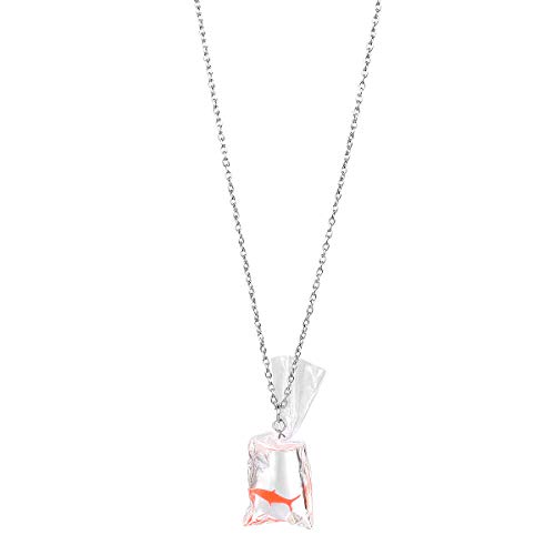 Amosfun Resin Goldfish Koi Fish Necklace Creative Transparent Water Bag Fish Pendant Japanese Lucky Pendant Necklace for Women Kids Men
