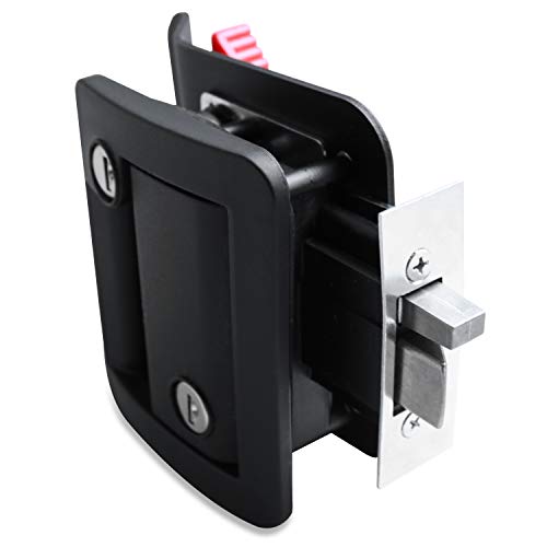 RV Travel Trailer Entry Door Lock Polar Black Paddle Deadbolt