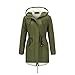 YYNUDA Wintermantel Damen Warm Gefüttert Winter Parka Mittellang Winterjacke Winterparka mit Fellkapuze Dicke Coat Große Größen #337 Grün L