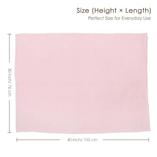 Image of Baby Blankets for Girls, Soft Nursery Minky Blankets with Muslin and Dotted Fleece Back 30x40 inches, Receiving Bed Quilt for Newborn, Infants, Toddlers (Pink)