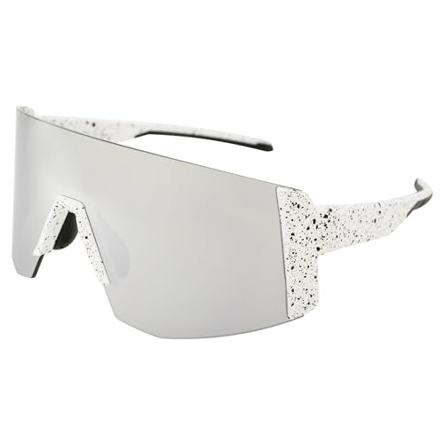 Global Vision Astro Cycling Motorcycle Safety Sunglasses ANSI White Frame w/Flash Mirror Lens