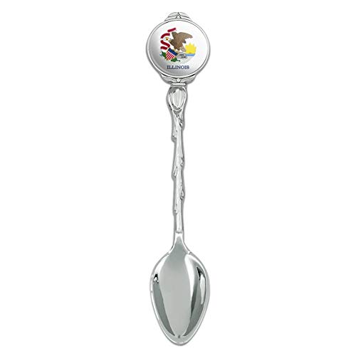 Illinois State Flag Novelty Collectible Demitasse Tea Coffee Spoon