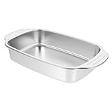 TOPBATHY Bandeja Rectangular de Acero Inoxidable para Asar Ligera y Versátil para Mariscos y Cocinas de Inducción Bandeja de Horno Multiuso para Hogar