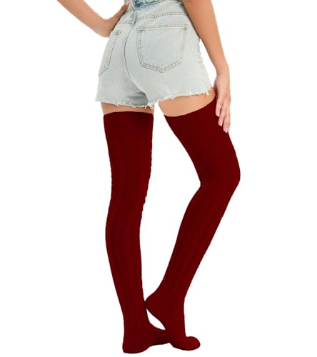 Image of Sexybody Women's Thigh High Socks Over the Knee Knit Socks, Winter Leg Warmers Stockings Knee High Tube Arctic Fleece