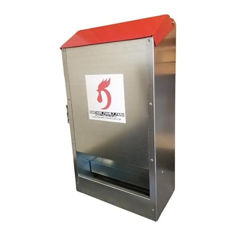 DUNCAN'S FAMILY FARM STORE Space Saving Mountable Steel Poultry Feeder (Front Feed, Front Loading) Cover