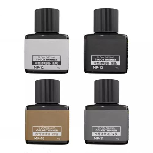 MP-10~MP-29 40g Water-based Panel Liner Paint for Model Building Panel Line Accent Color(Hobby Tools) (MP-10~MP-13 (4 bottles))