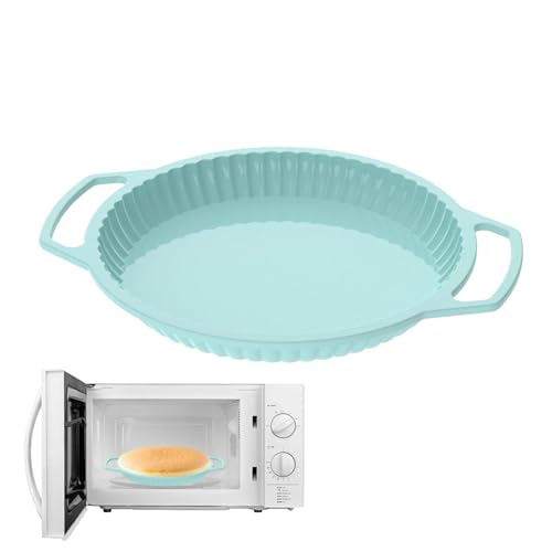 Raxove Bandeja de horno de silicona, bandeja de horno de silicona, Bandeja de horno de silicona, Molde de liberación fácil, molde acanalado antiadherente con borde rizado para tartas, tartas,