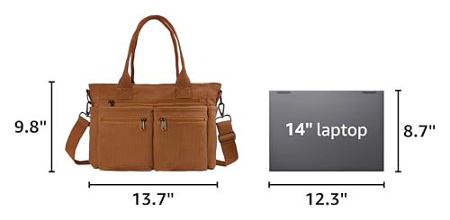Image of KAMEILONG Womens Casual Corduroy Tote Bags with Multiple Pockets Fashion Hobo Crossbody Bag Travel Shoulder Bags Cute Purse Handbag (Brown)