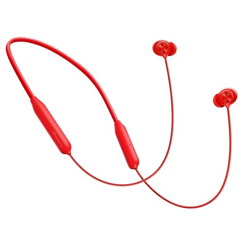Image of Original Neckband Compatible for OnePlus Z3, Bluetooth Wireless Earphones with Smart Vibration Alert, Dual Pair Mode, ENC Mic & 45dB (Orange Color)