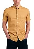 Kragenform: Button Down eterna Slim Fit Hemd Halbarm Button Down Kragen Hellbraun Größe 42