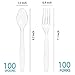 MOACOCK 200 Count Plastic Silverware, Heavy Weight Plastic Forks Spoons Disposable Utensils Cutlery Set for Wedding Party Supplies Everyday Use