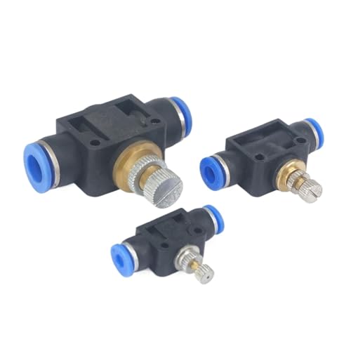Fit Tube O/D 4/6/8/10/12mm Pneumatic Push in Union Air Fitting Flow Speed Control Valve 0.8 Mpa(12mm)