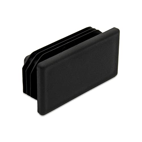 Image of Flyshop 8 Pack Black Chair Glide Inserts Plastic Plugs Rectangle Pipe Tubing End Caps 30 x 60 mm, 1-3 /16 inch x 2-3 /8 inch