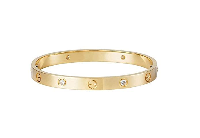 Glowzi Anti Tarnish Bangles-Stianless Steel Gold Plated love Bracelet For Women & Girls (B0CLZZJNXV) Amazon Price History, Amazon Price Tracker
