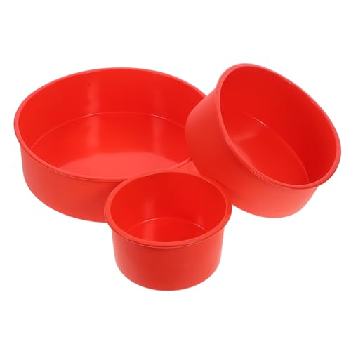 GLEAVI 3pcs Silicone Round Cake Baking DIY Cake for Home Bakery Use Non Stick Easy to Clean for Mousse Biscuits
