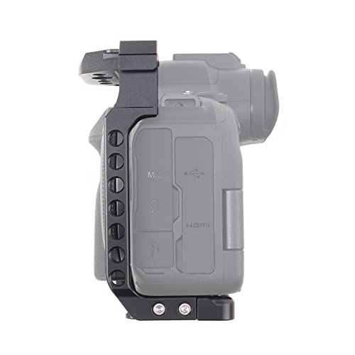 Image of Hersmay EOS R6 II / R6 III Camera Cage with Top Handle for Canon EOS R6 Mark II, R6 Mark III Mirrorless Camera Aluminum Alloy Film Movie Making Camera Video Cage with Shoe Mount