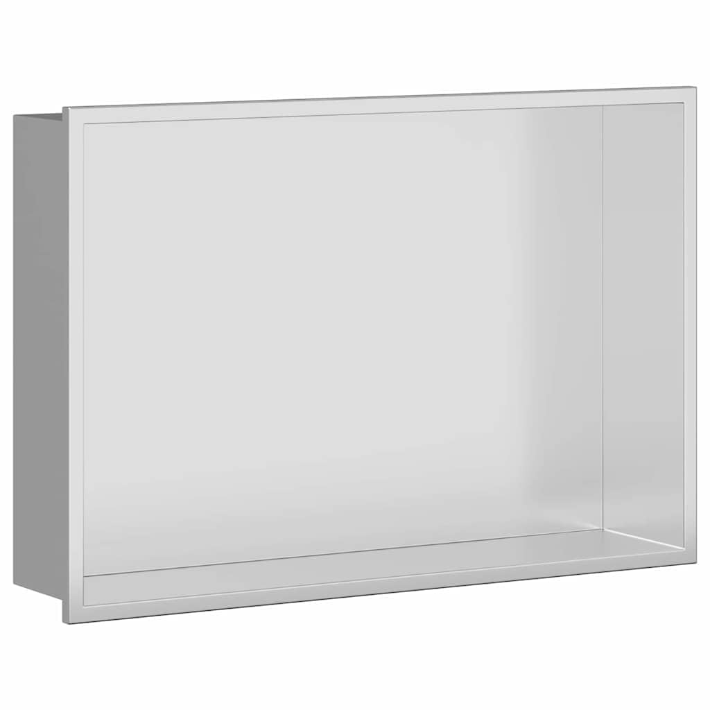 Ducha de acero inoxidable negro 45 x 30 x 9,5 cm para baño y práctico almacenamiento de utensilios de ducha con diseño moderno
