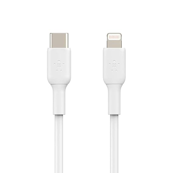 Belkin Apple Certified PVC Lightning to USB-C Charge and Sync Type C Cable, Tough and Durable, For iPhone, iPad, Air Pods, 3.3 Feet (1 Meter) - White