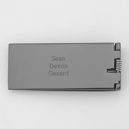 THINGS REMEMEBRED Engraved Monogram Gunmetal and Black Money Clip (Free Customization)4