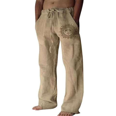 Puimentiua Men's Cotton Linen Pants Cover