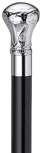 Vintage Designer Silver Plated Royal Brass Handle Victorian Style Cane Wooden Walking Stick