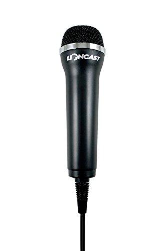 Lioncast 2x Microphone USB Universel Pour Karaoke et Enregistrement de Son (Wii, PS3, PS4, XboxOne, PC) comme Guitar Hero, Rock Star, 2,95m de Câble - Noir