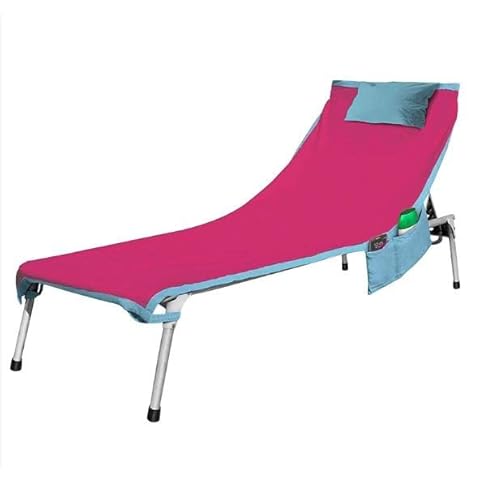 CASA TESSILE Sandy Maldives Sunbed Telomare 77x177 cm. with Pockets and Cushion - Fuchsia Cover