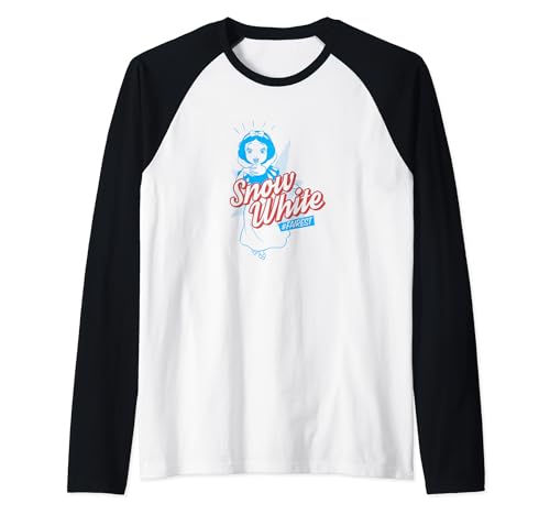 Disney Snow White #Fariest Vintage Cartoon Raglan Baseball Tee, Black
