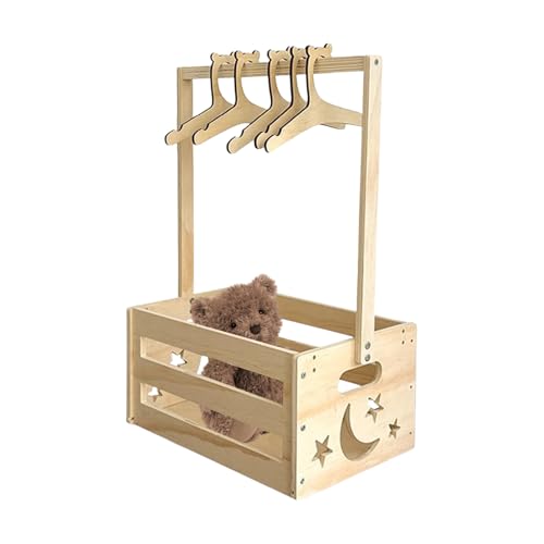Gazocua Caja Colgador Ropero Bebé con 5 Piezas Perchas - Cesta De Regalo Para Baby Shower - Organizador para Guardería Celebración Revelación de Género Cumpleaños y Reuniones Familiares para Salón y