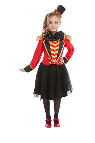 Smiffys Deluxe Ringmaster Costume, Red with Jacket, Mock Shirt, Skirt & Headband, Girls Fancy Dress, Child Dress Up Costumes, World Book Day - Image 3