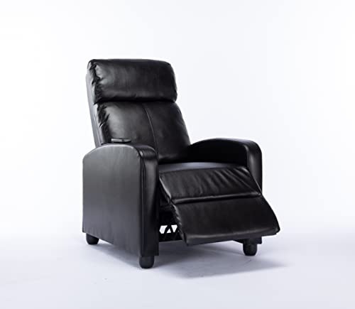 Anwickmak Modern Massage Recliners, Armchair For Living Room, Pu Leather Adjustable Single Reading Chair, Recliner Sofa With Massage Therapy And Heat (Black Pu) #TOP30