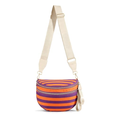 Image of hibear Checkered Crossbody Bag Spacious Bum Bags for Women Nylon Crossbody Fanny Packs Checkered Purse Belt Wallet