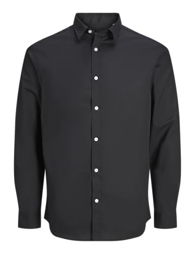JJ Rebel Homme Jrebgavin Solid Shirt Ls Noos Chemise, Noir, M EU
