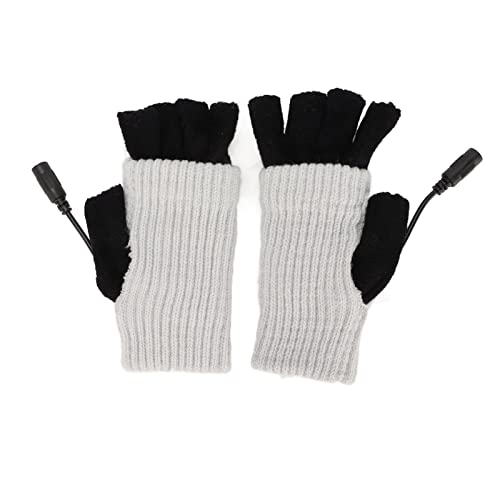 Cosiki Chauffés sans Doigts, Chauffés USB de Chauffage sans Doigts Réchauffés pour l'hiver Adulte à la Mode Douce de Bureau (Gris Clair)