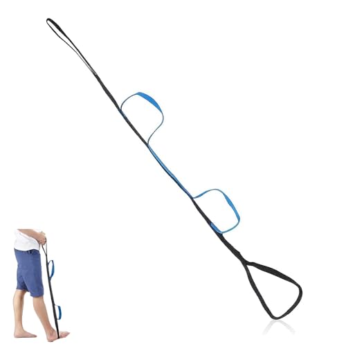 41 Inch Long Leg Lifter Mobility Aid for Bed, Hip Replacement Recovery Aids, for Get in and Out of Bed,Car,Wheelchair for Disables and Elderly, Leg Aid Lift Strap(Blue)