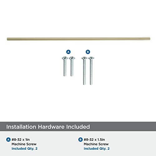 Image of Amerock | Cabinet Pull | Champagne Bronze | 18-7 /8 inch (480 mm) Center to Center | Bar Pulls | 1 Pack | Drawer Pull | Drawer Handle | Cabinet Hardware | 18-7 /8 inch (480mm) Center-to-Center Mounting Distance and 22-1 /16 inch Overall Length, Durable Carbon Steel Cabinet Hardware