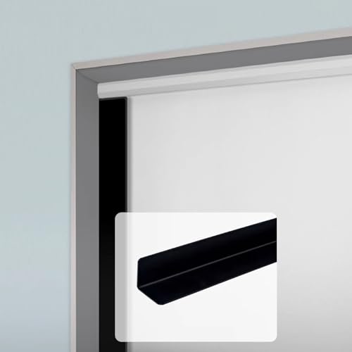 Tiras de Bloqueo de Luz Tiras Opacas con Borde en Forma De L, Bloqueadores de Luz de PVC Autoadhesivos Negros, Paneles de Sombreado para Persianas Enrollables para Balcones y Ventanales(34in/86.4cm)