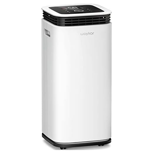 Waykar 70 Pint Dehumidifier for Home Basements Bedroom Garage, Removes 9 Gallons Moisture/Day in Spaces up to 4500 Sq. Ft, with Continuous Drain Hose, 1.18 Gallons Water Tank and Four Air Outlets