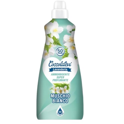 Ammorbidente Super Profumante per il Bucato Essenza Muschio Bianco – 50 Lavaggi – 1250 ml kit con Spugna Brandizzata SPESA & RISPARMIO Inclusa – Variazioni 4/8/12 Pezzi (12)