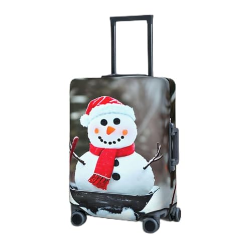 Travel Luggage Cover for Suitcase Elastic Suitcase Protector Cute Snowman Suitcase Covers Washable Suitcase Protective Cover Dust-proof Luggage Covers Fit 18-32 Inch Luggage