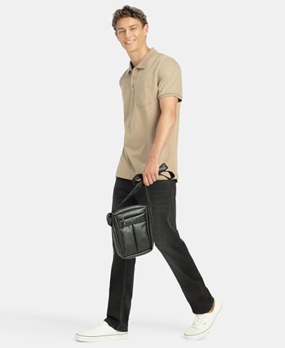 Image of Jockey 3913 Men Super Combed Cotton Rich Solid Half Sleeve Polo T-Shirt with Chest Pocket