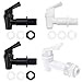 UCNOGIM Grifos para Dispensador de Agua 4 uds Grifos de Bidones Libre de BPA Grifo Dispensador de Bebidas de Repuesto 3/4" Grifos de Plástico para Garrafas con Juntas y Tuercas(Negro y Blanco)