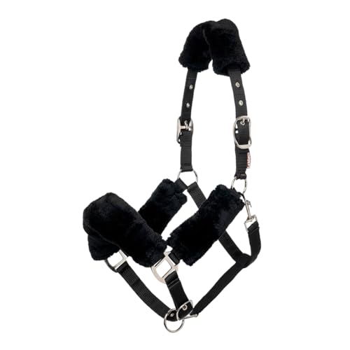 LeMieux Comfort Headcollar for Horses - Black - Soft Fleece Lining - Adjustable & Durable - Cob